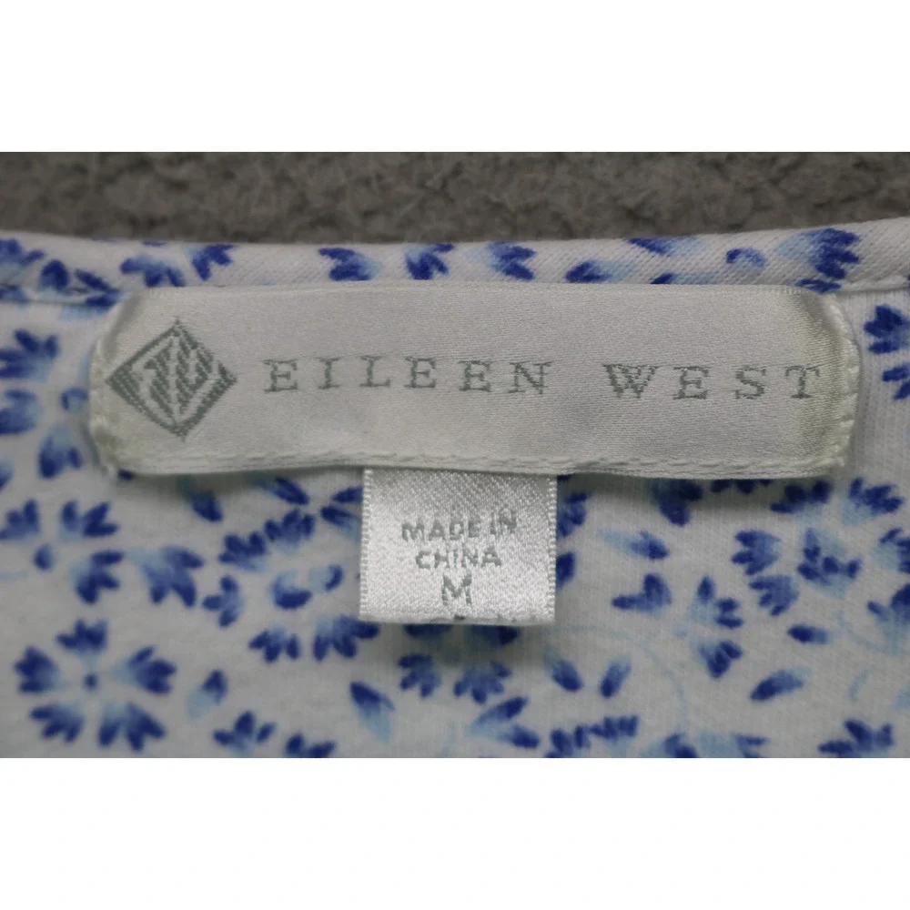 Eileen West Long Sleeve Floral Flannel Nightgown-Size Medium-Lace-Cottagecore